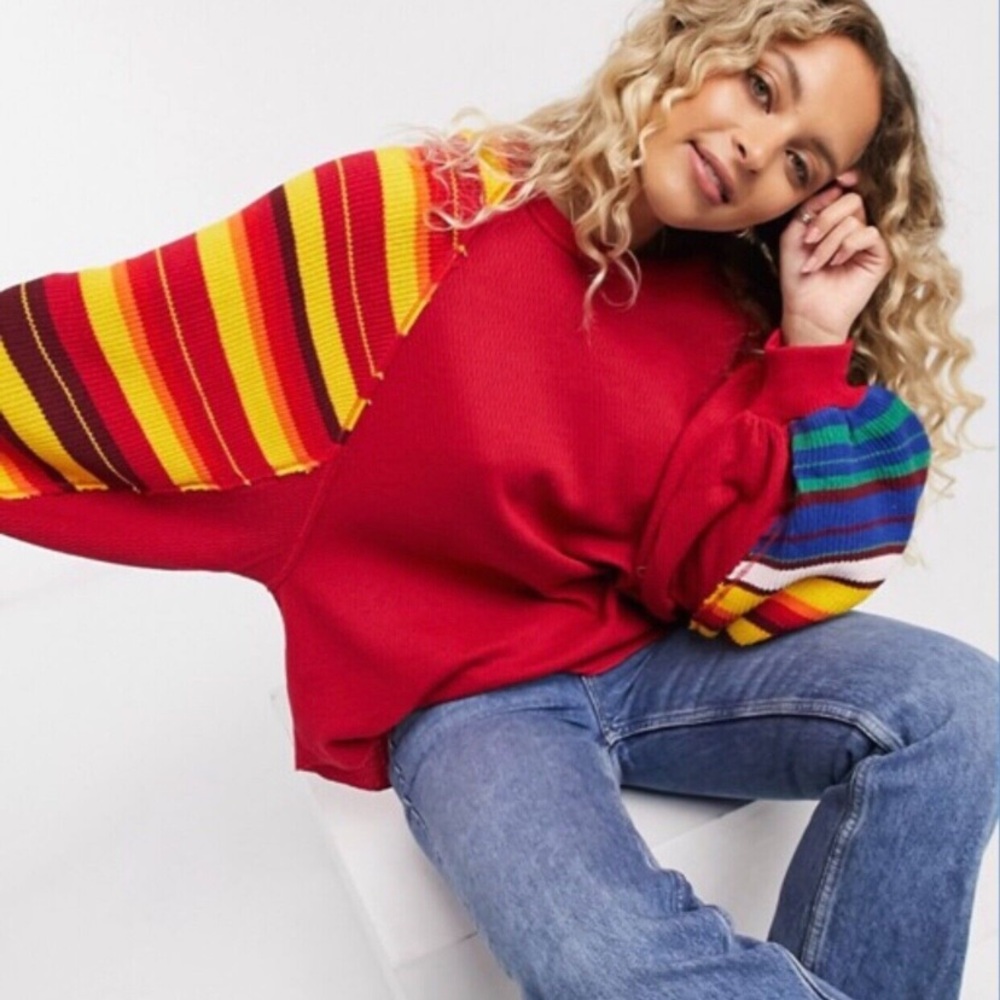 NWOT Free People Rainbow Dreams Sweater